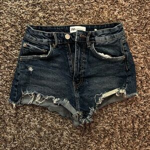 ZARA DENIM HIGH WAISTED SHORTS